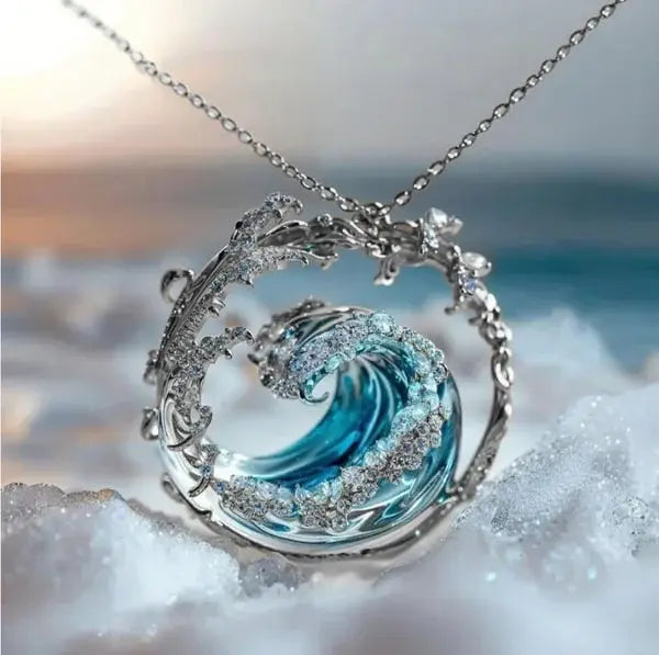Elegancki Ocean Wave naszyjnik