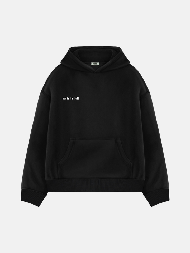 Oversize Made in Hell Hoodie - Czarny