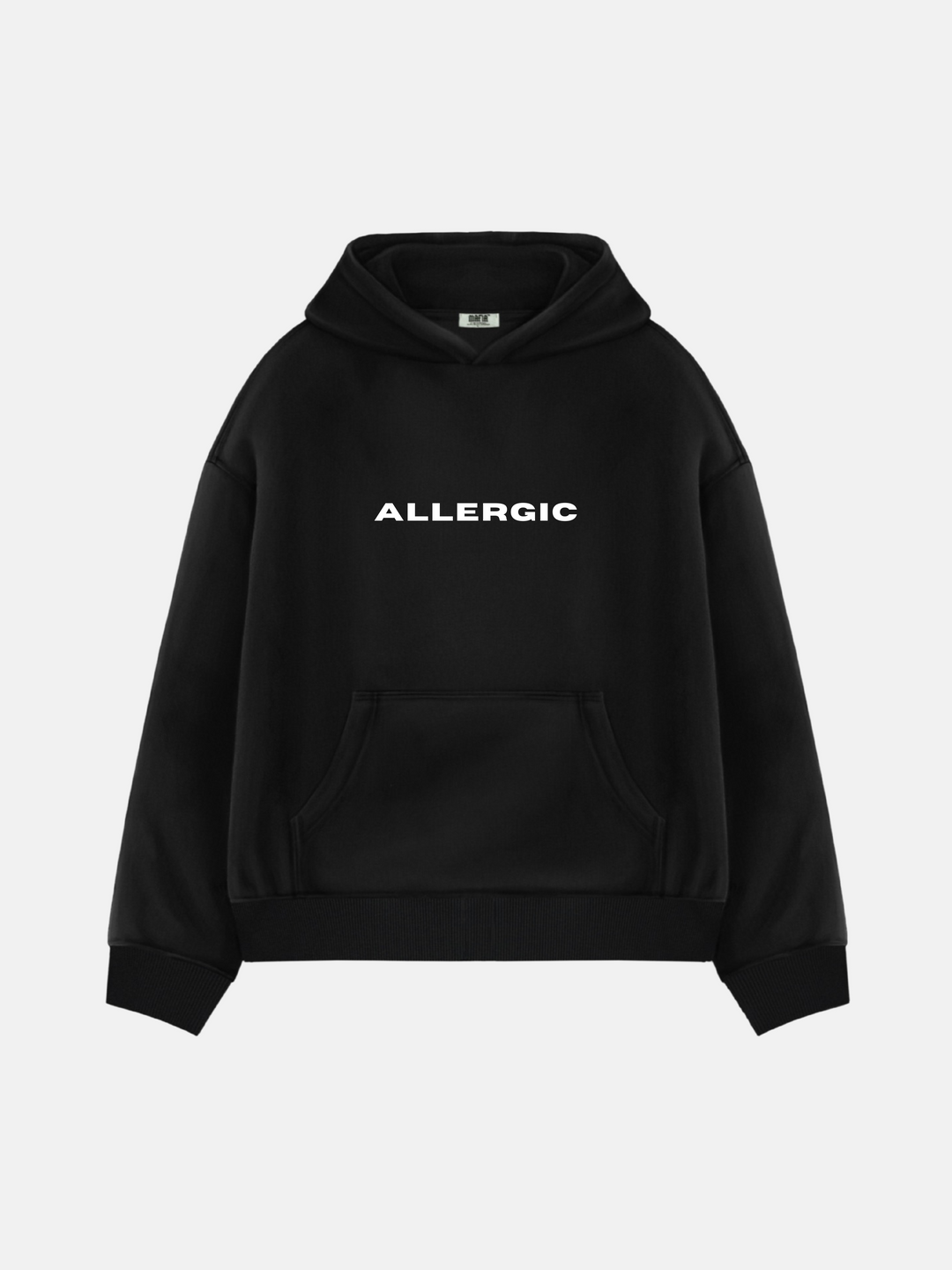 Oversize Hoodie Alergiczny - Czarny