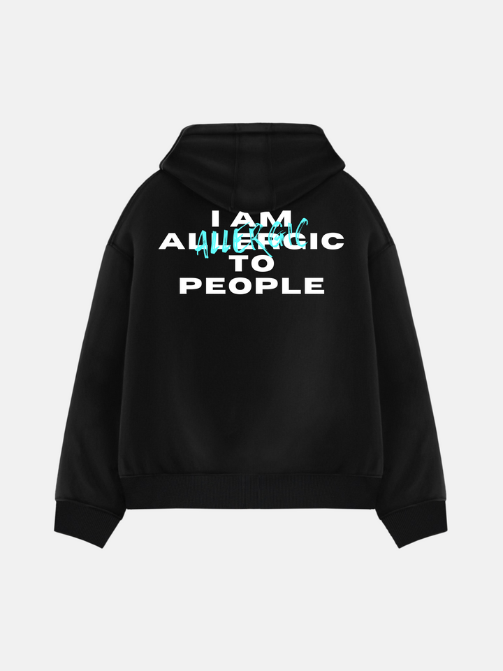 Oversize Hoodie Alergiczny - Czarny