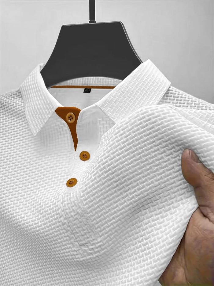 Elegancki fakturowany koszulka polo