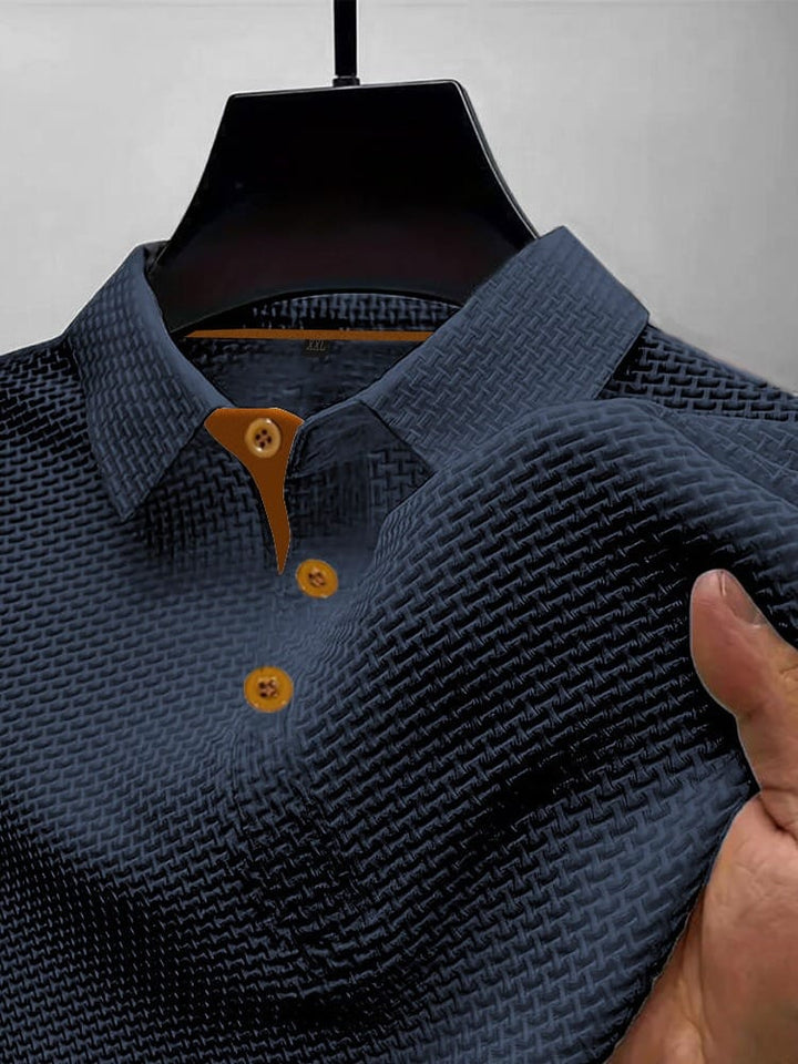 Elegancki fakturowany koszulka polo