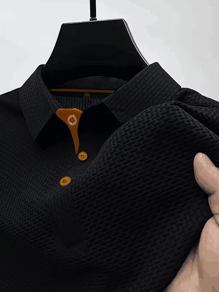 Elegancki fakturowany koszulka polo