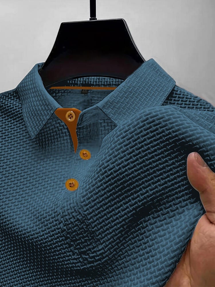 Elegancki fakturowany koszulka polo