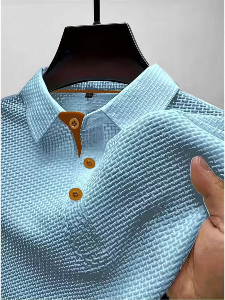 Elegancki fakturowany koszulka polo