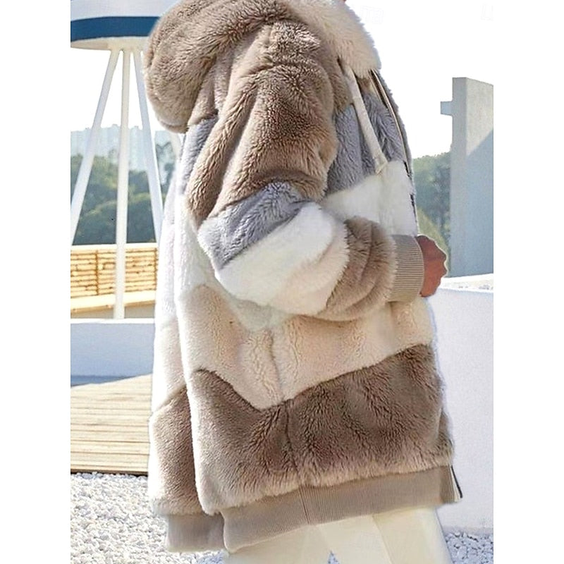 Przytulny z kapturem Zip-Up kurtka