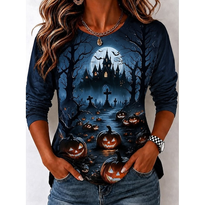 Halloween Witch graficzny długi rękaw top