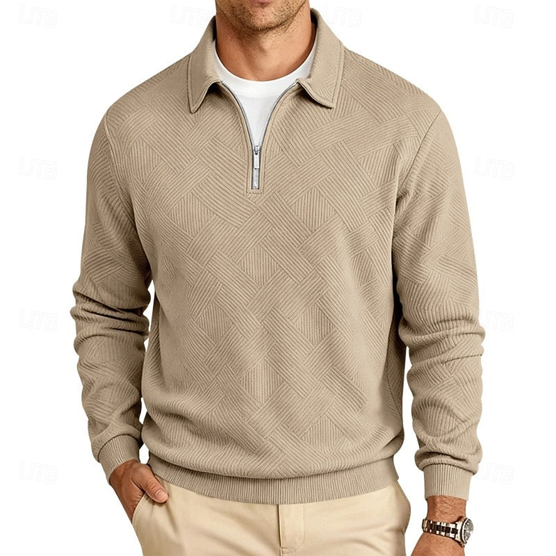 Fakturowany zamek 1/4 sweter
