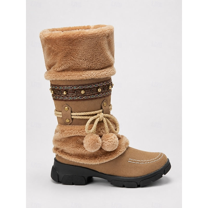 Przytulny boho średni-łydka buty zimowe