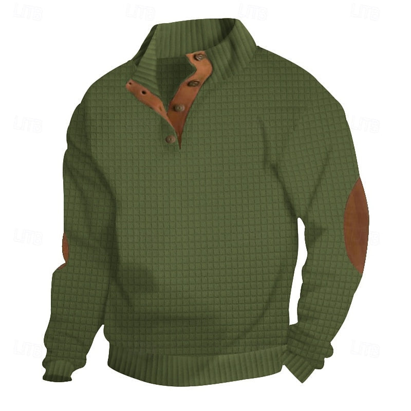 Fakturowany Standing-Collar sweter