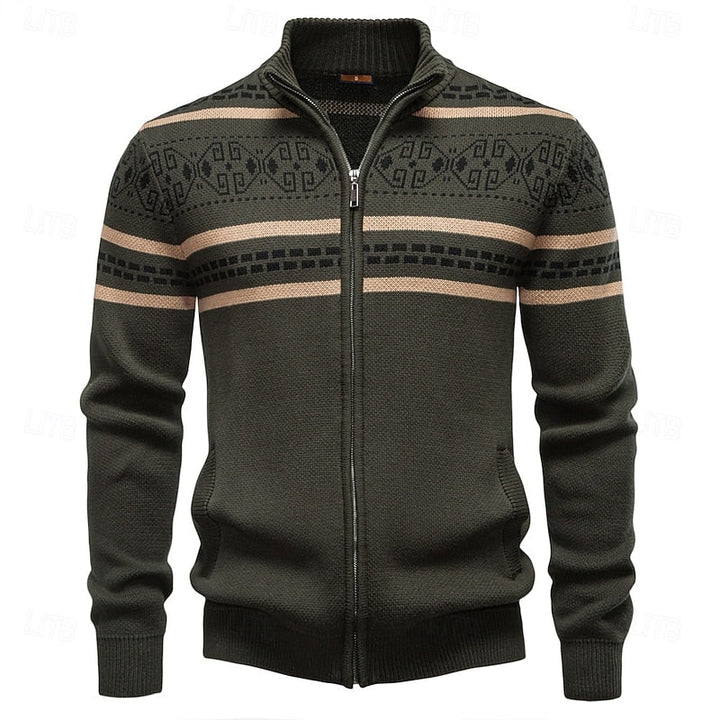 Fair Isle Zip-Up Christmas kardigan