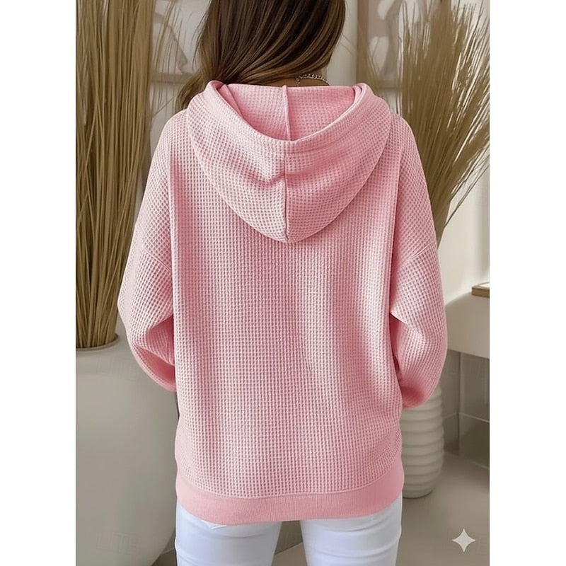 Fakturowany sznurek bluza z kapturem