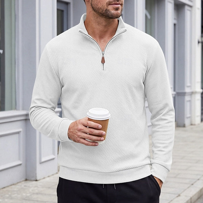 Fakturowany zamek 1/4 sweter
