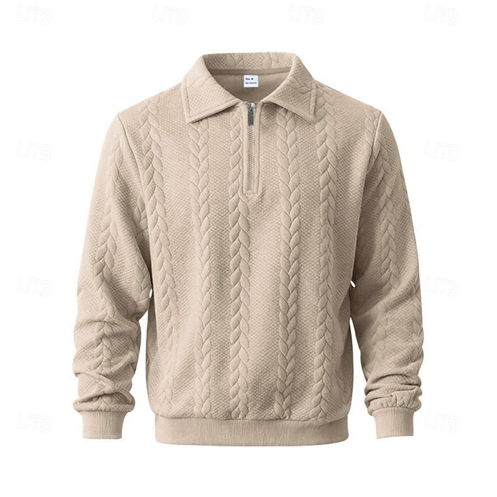 Z kołnierzem zamek 1/4 sweter