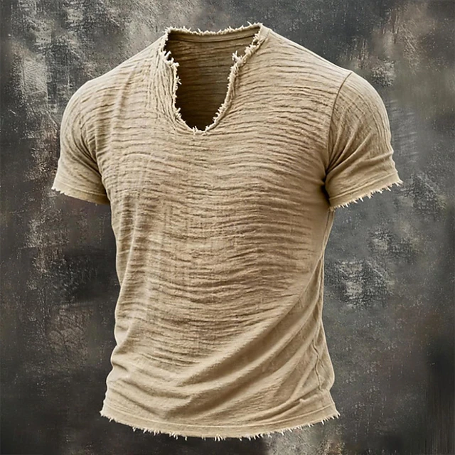 Solidny Notch-Neck T-shirt