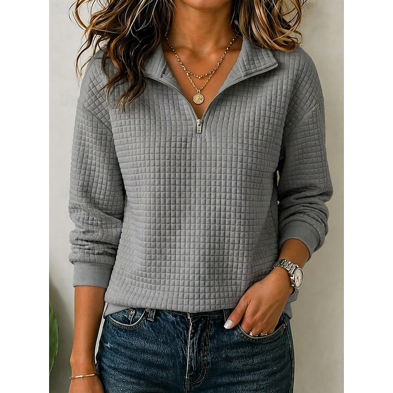 Fakturowany zamek 1/4 sweter