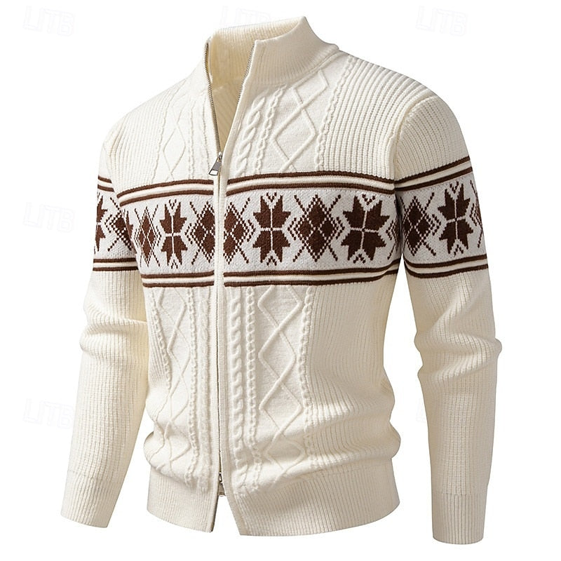 Fair Isle kardigan na zamek
