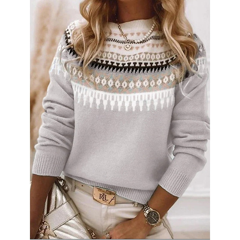 Wzorzysty dzianina sweter