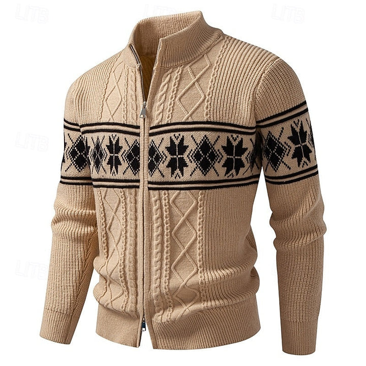 Fair Isle kardigan na zamek