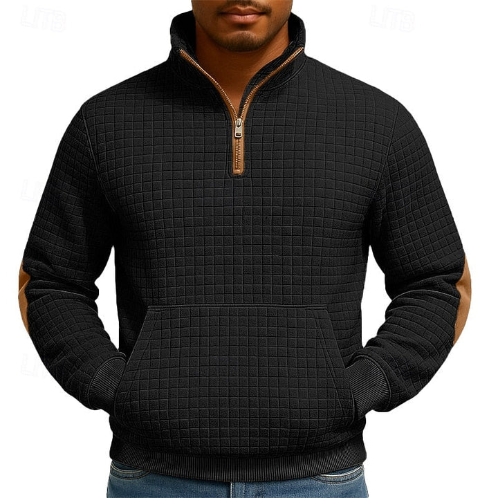 Fakturowany zamek 1/4 sweter