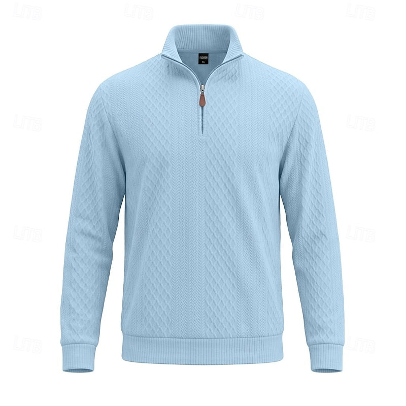 Fakturowany zamek 1/4 sweter