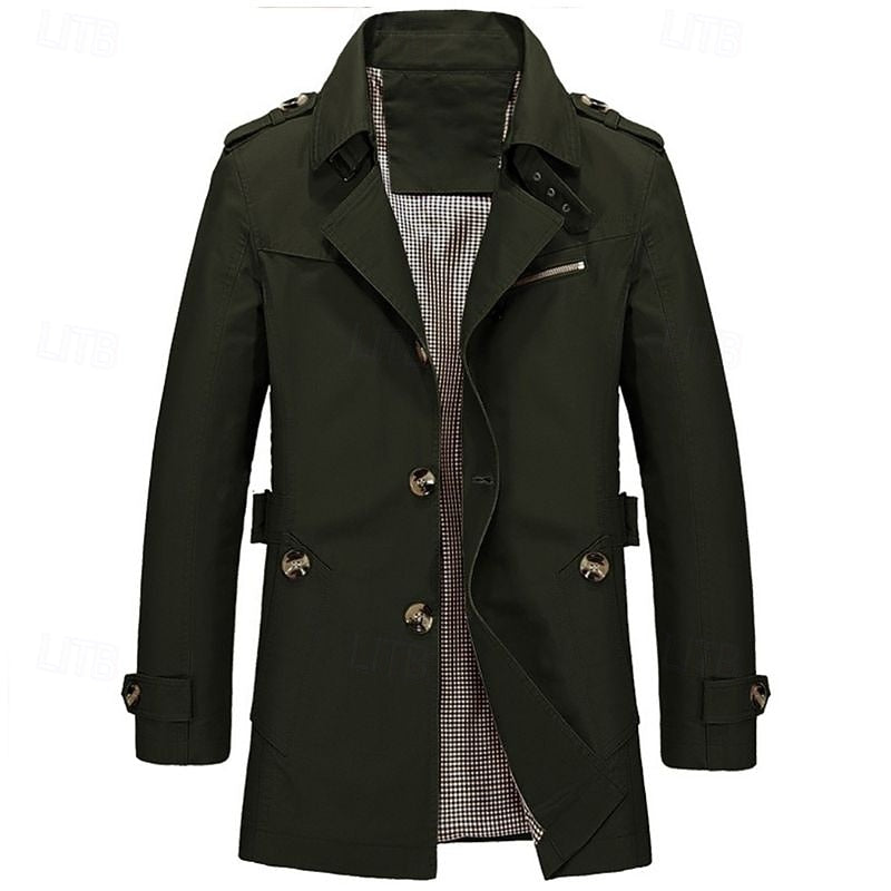 Elegancki Single-Breasted Trench płaszcz