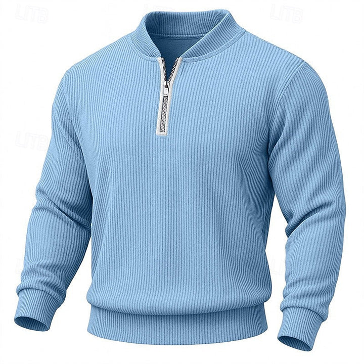 Prążkowany zamek 1/4 sweter