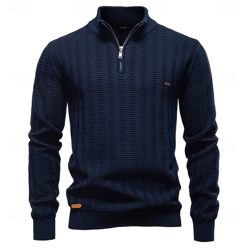 Fakturowany zamek 1/2 sweter