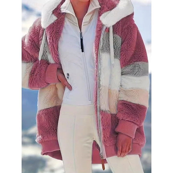 Przytulny z kapturem Zip-Up kurtka
