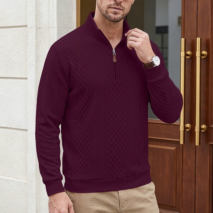 Fakturowany zamek 1/4 sweter
