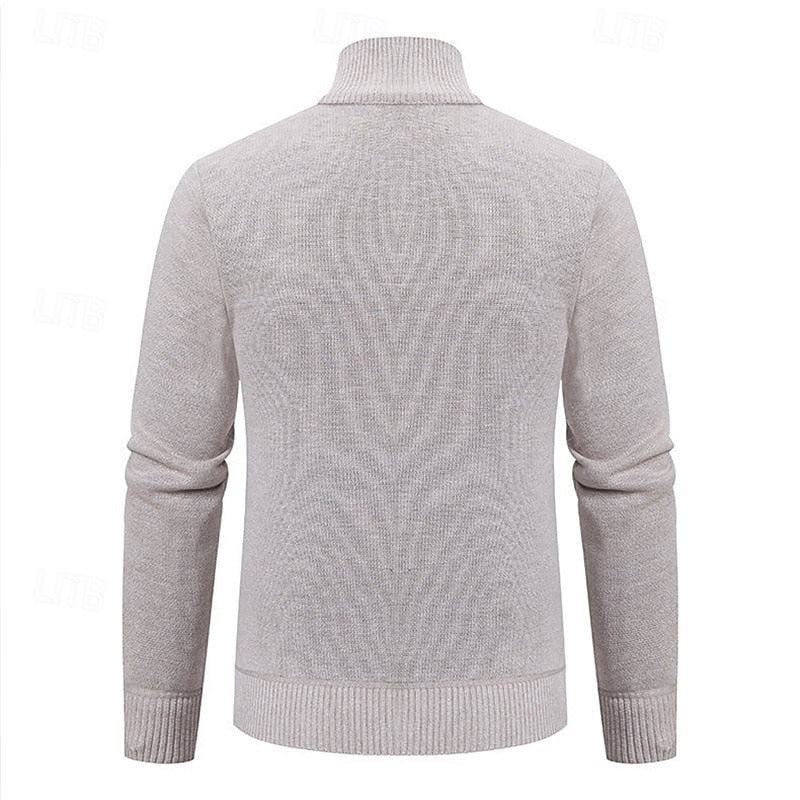 Fakturowany Zip-Up kardigan