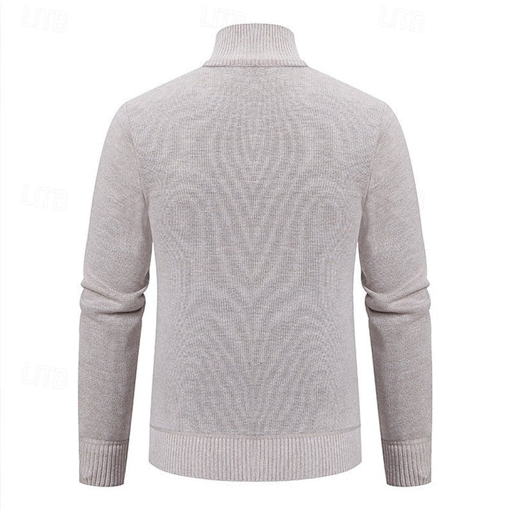 Fakturowany Zip-Up kardigan