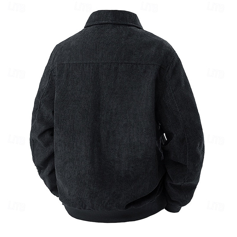 Prążkowany Lapel kurtka