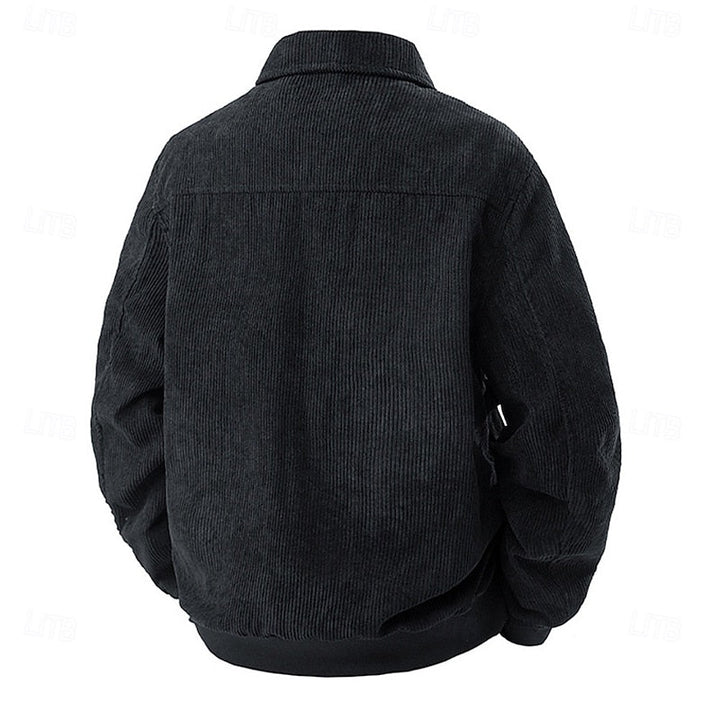 Prążkowany Lapel kurtka