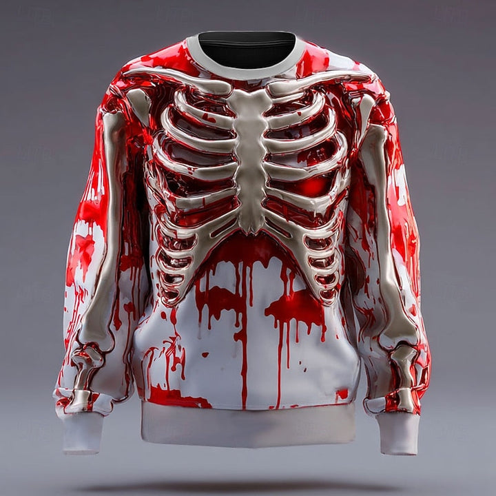 Halloween szkielet bluza z okrągłym dekoltem