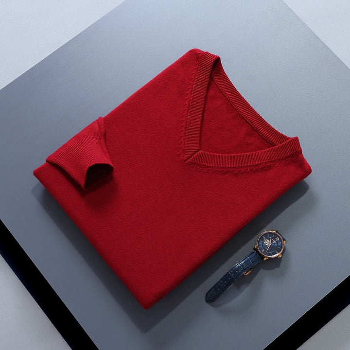 Elegancki sweter z dekoltem V