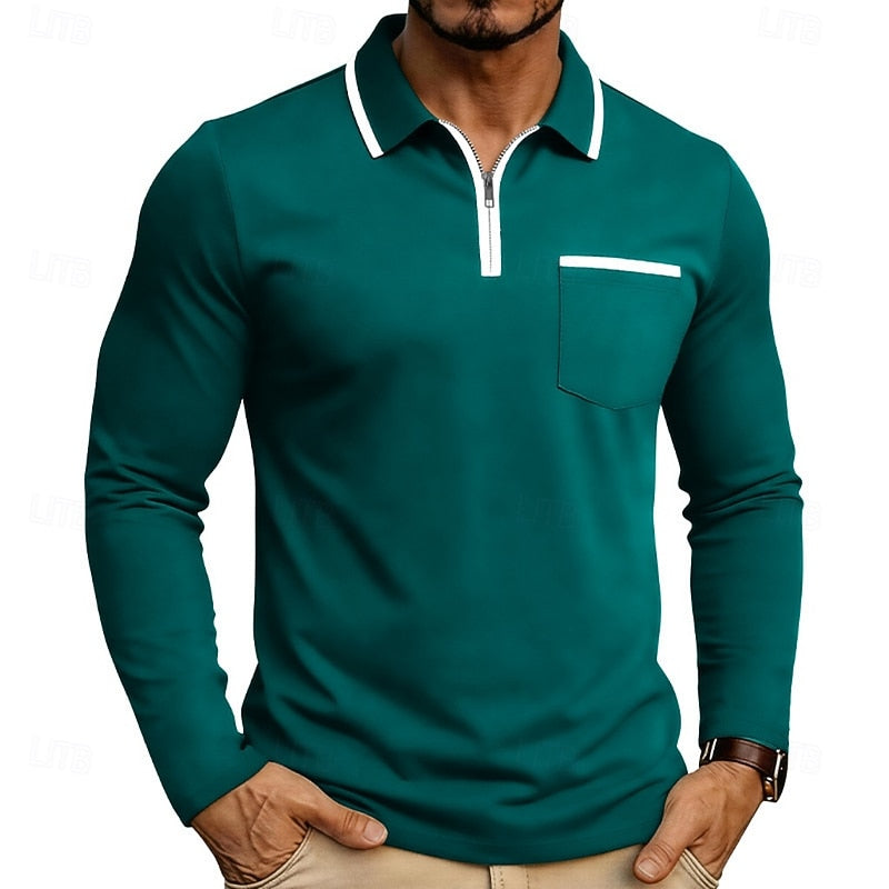 Elegancki zamek 1/4 koszulka polo