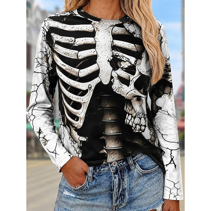 Halloween szkielet długi rękaw top