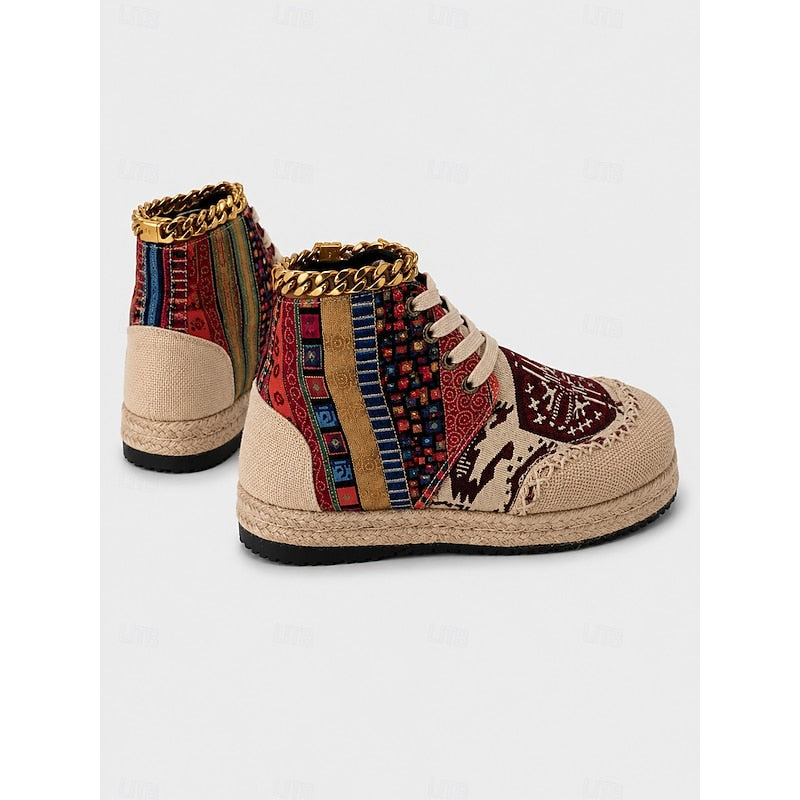 Boho wzorzysty wysokie sneakersy