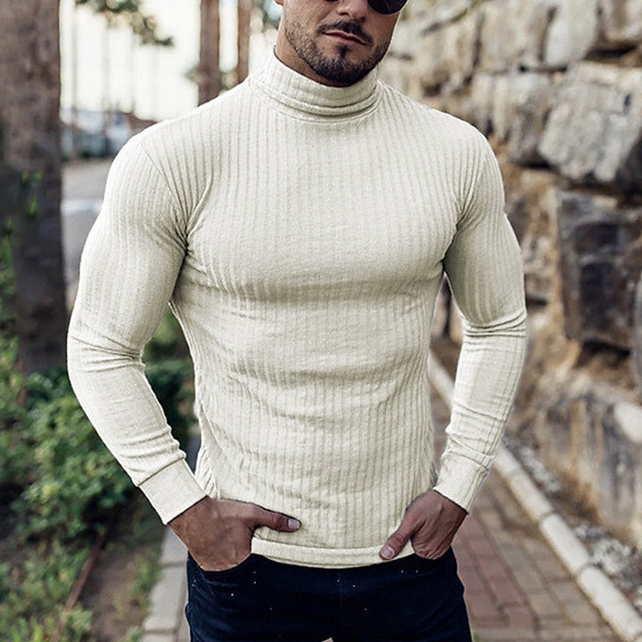 Elegancki prążkowany golf