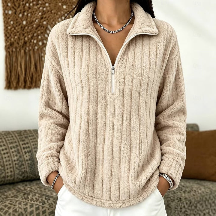 Przytulny fakturowany zamek 1/4 sweter