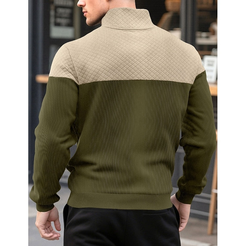 Fakturowany zamek 1/4 bluza