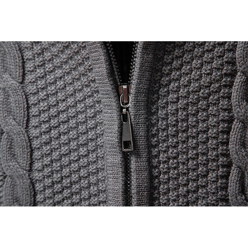 Fakturowany Zip-Up kardigan