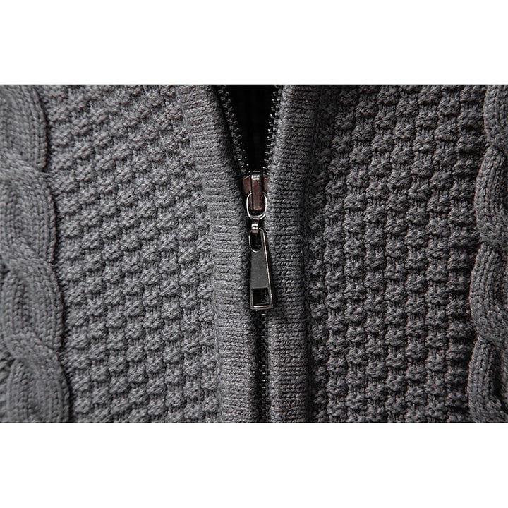 Fakturowany Zip-Up kardigan