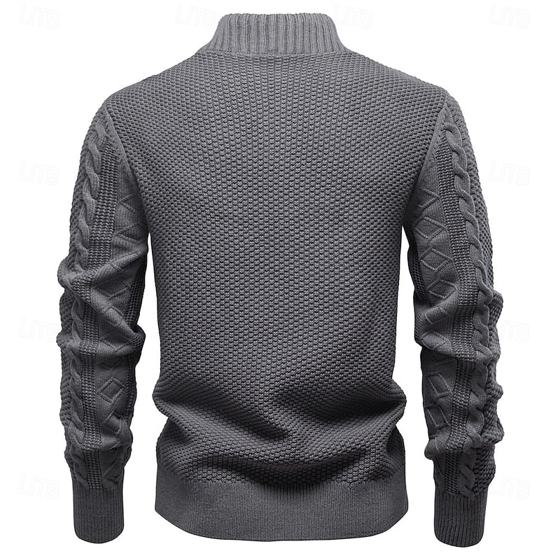 Fakturowany Zip-Up kardigan