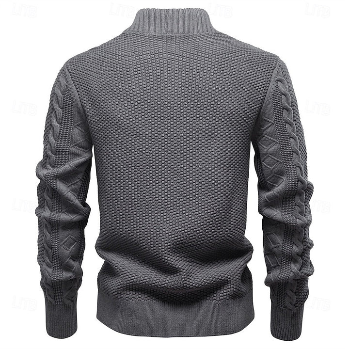 Fakturowany Zip-Up kardigan
