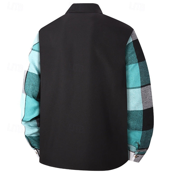 Nowoczesny Patchwork kurtka koszulowa