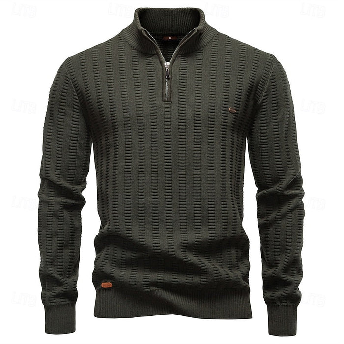 Fakturowany zamek 1/2 sweter