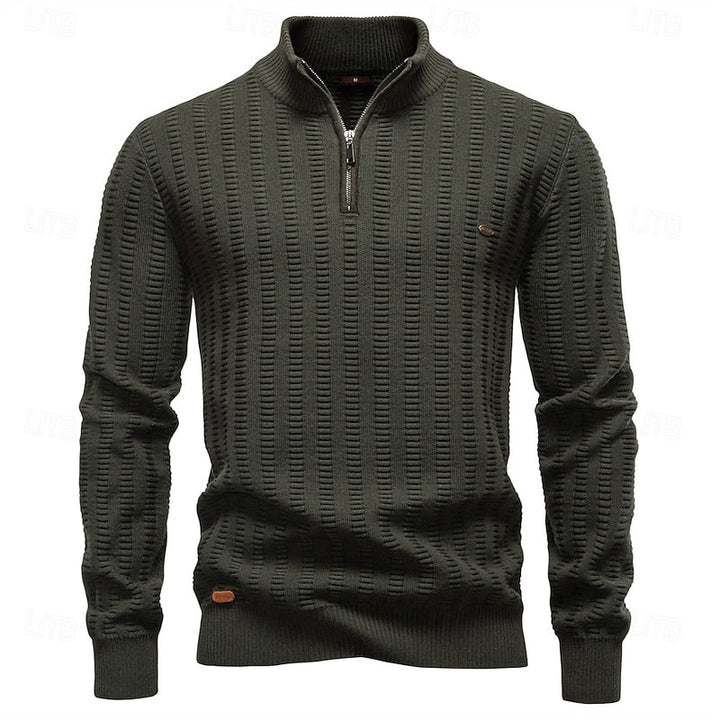 Fakturowany zamek 1/2 sweter