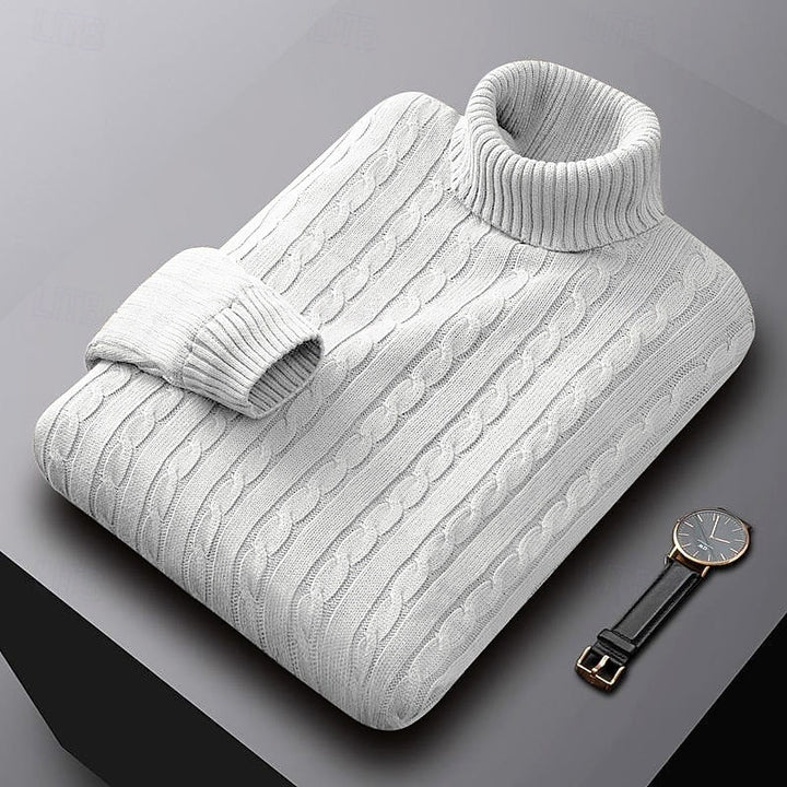 Cable dzianina sweter z golfem